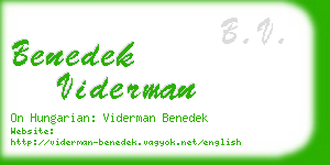 benedek viderman business card